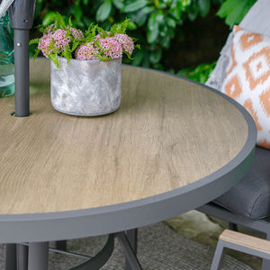 Aluminium 4-Seat Dining Set with Ceramic Glass Tabletop