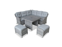 Load image into Gallery viewer, Grey Weave Compact Modular Dining Set with Ceramic Tabletop
